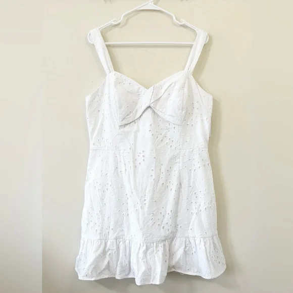 New Lilly Pulitzer Rocko Eyelet Romper Resort White Tropical Leaf Eyelet Size 14 - Picture 4 of 12